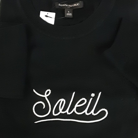 Banana Republic Casual Black Soleil Graphic Intarsia Knit Crewneck Sweater - Picture 6 of 6